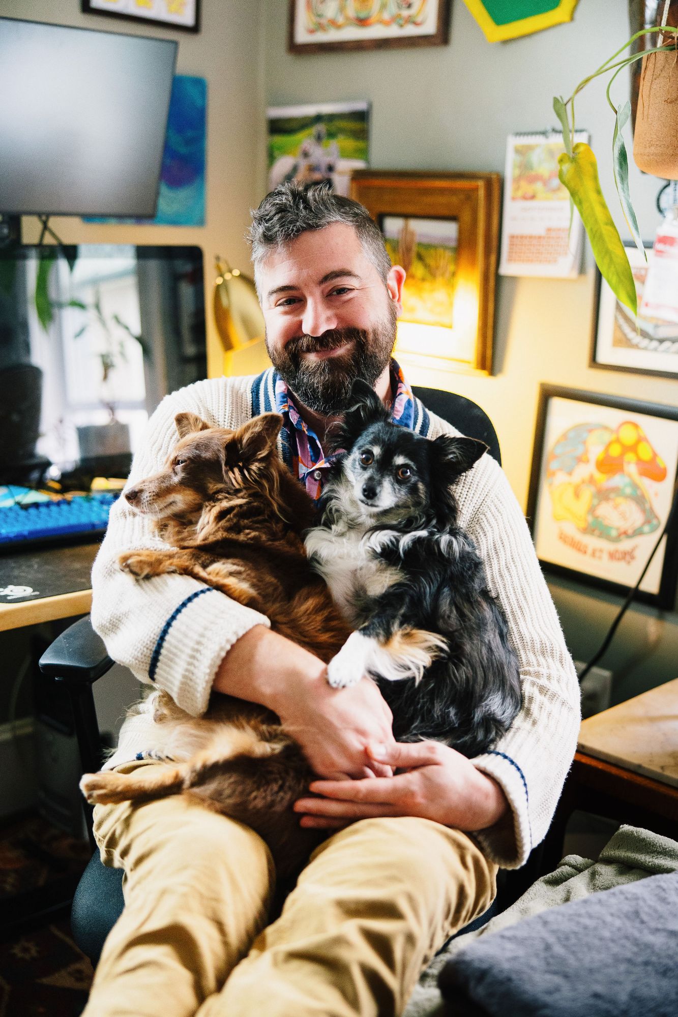 Michael with his two dogs