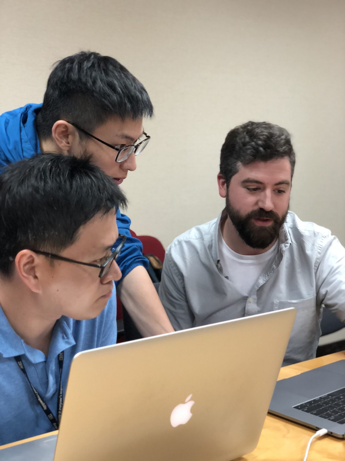 Michael working with colleagues in Taiwan